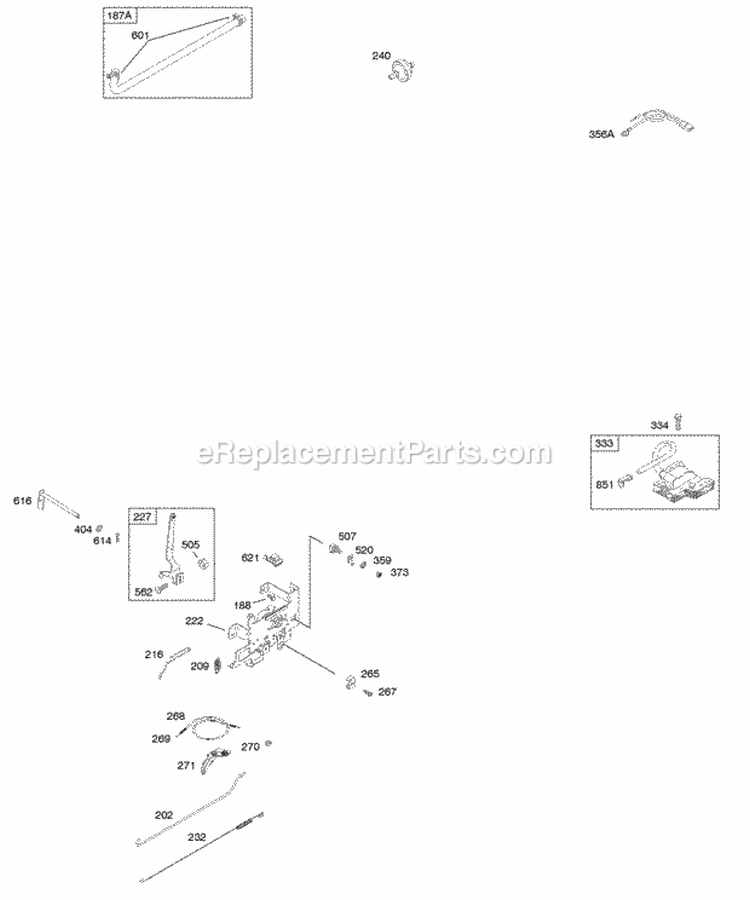 Controls Ignition Diagram and Parts List for 212802-0110-E1  Briggs and Stratton Engine